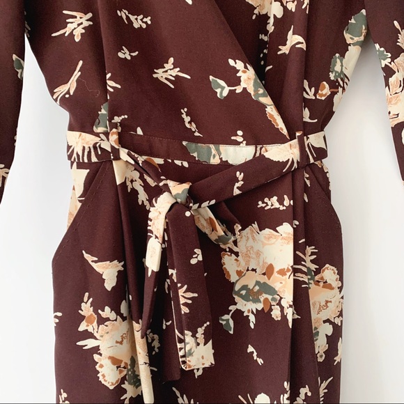 Aritzia Wilfred Burgundy Floral Dress - Size 2 - Picture 7 of 12